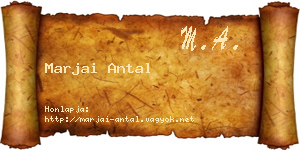 Marjai Antal névjegykártya